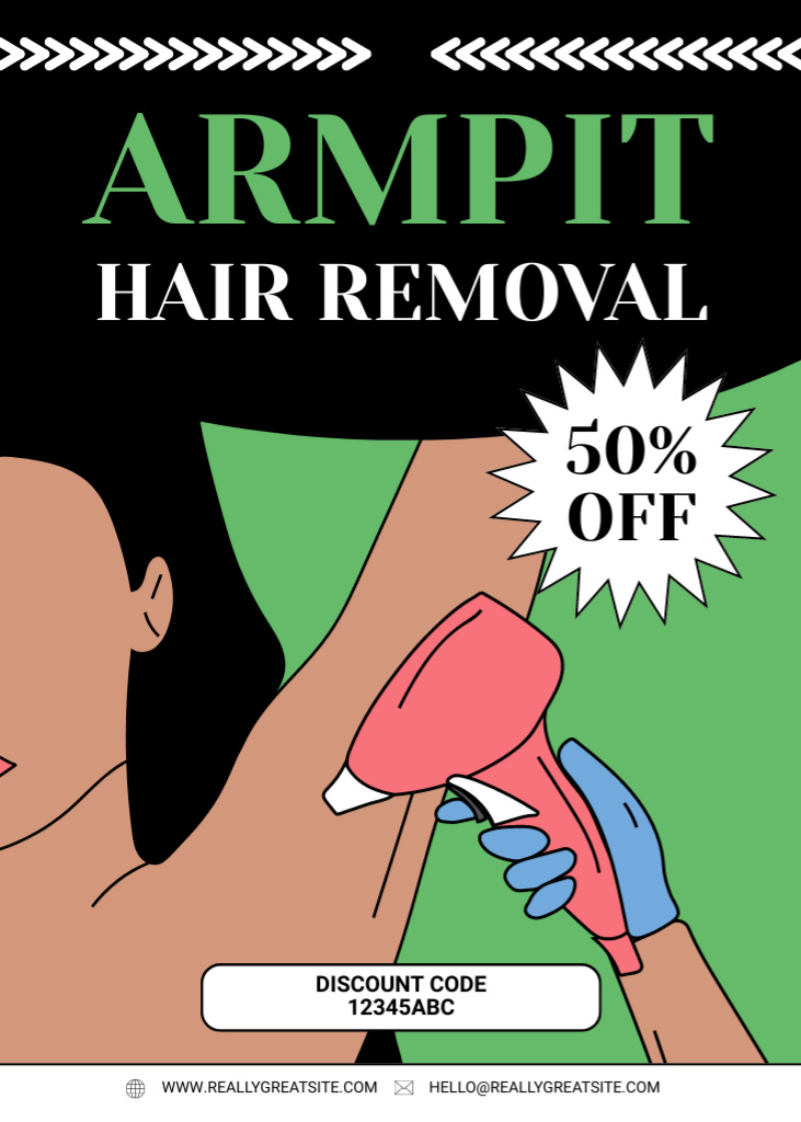 Designvorlage Discount on Laser Hair Removal of Body for Women für Flayer