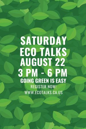 Template di design Ecological Event Announcement Green Leaves Texture Tumblr