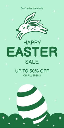 Happy Easter Sale Ad in Green Graphic Design Template