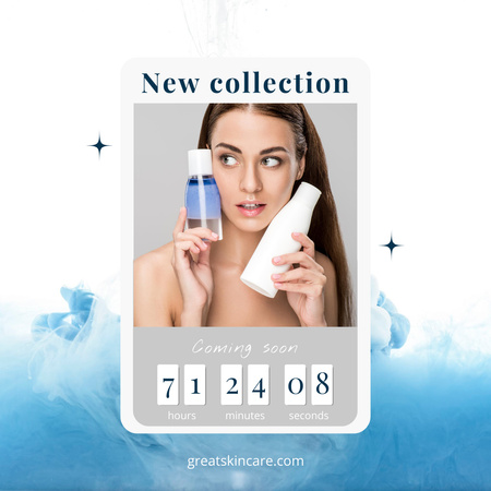 Modèle de visuel Announcement of New Collection of Cosmetics - Instagram AD