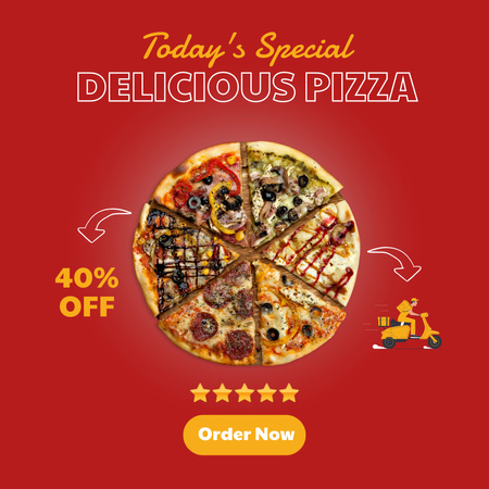 Delicious Pizza Offer Instagram Tasarım Şablonu