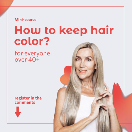 Hair Color Keeping Course For Elderly Animated Post Design Template
