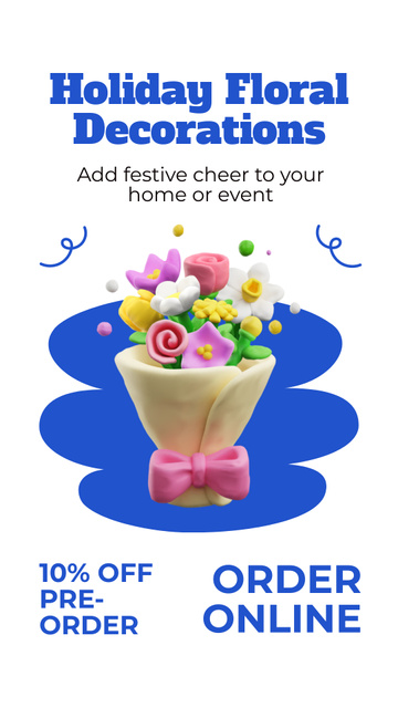 Designvorlage Online Pre-Order for Floral Event Decoration at Discount für Instagram Video Story