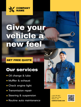 Platilla de diseño Repair Services for Vehicle Poster US