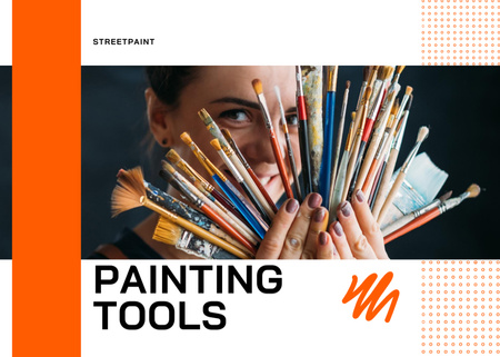 Efficient Painting Tools And Supplies Promotion Flyer 5x7in Horizontal Design Template