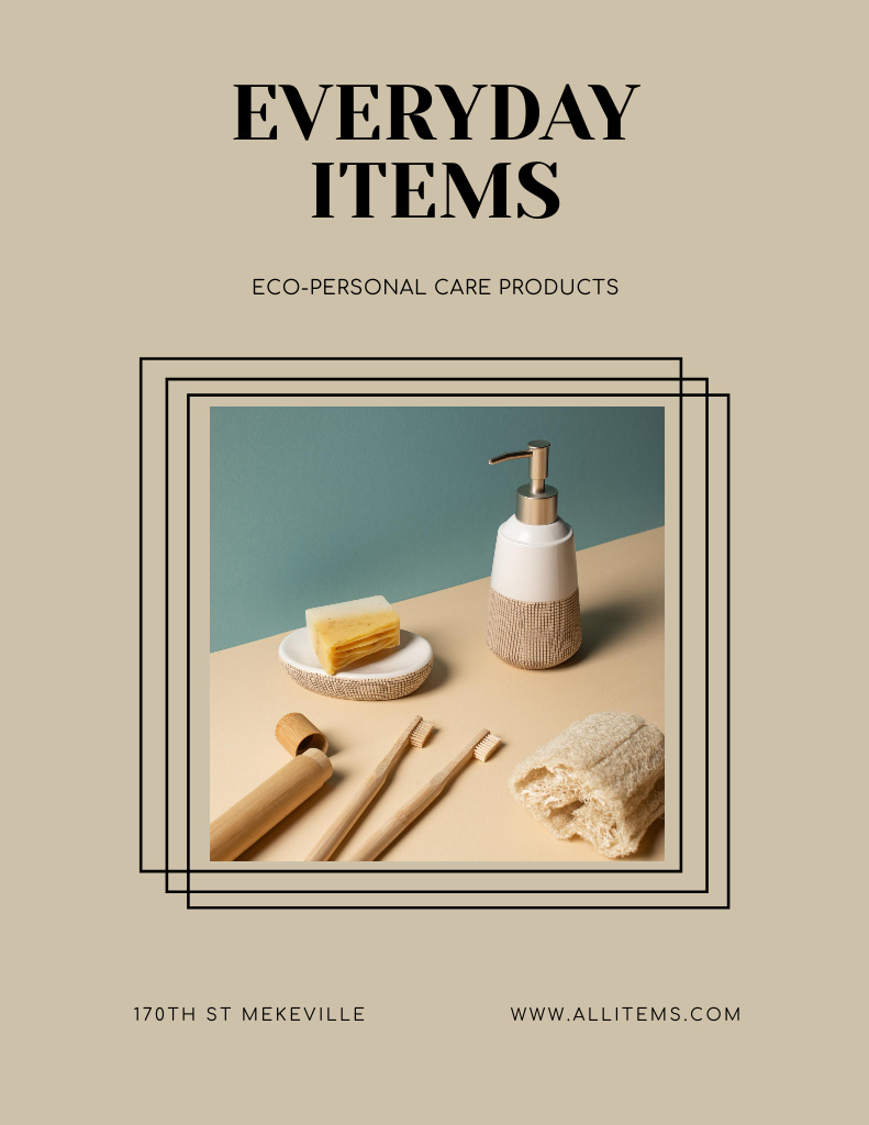 Sale Offer of Eco-Personal Care Products Poster 8.5x11in Tasarım Şablonu