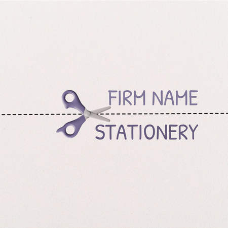 Papírnictví Firma Promo s nůžkami Animated Logo Šablona návrhu