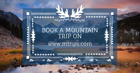 Mountain hike trip announcement Facebook AD Design Template