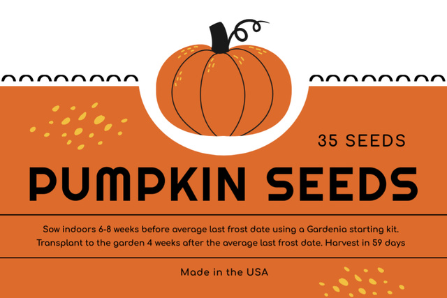 Template di design Pumpkin Seeds Offer Label