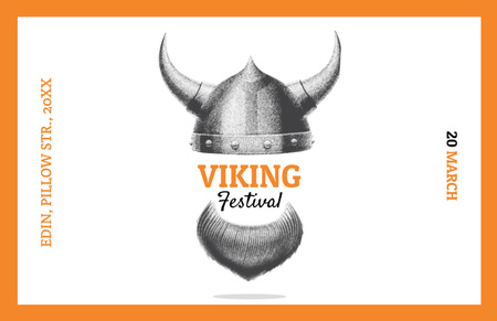 Anúncio do Festival Histórico Viking com Capacete Viking Flyer 5.5x8.5in Horizontal Modelo de Design