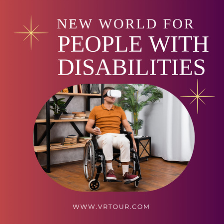 Realidade virtual para pessoas com deficiência Instagram Modelo de Design