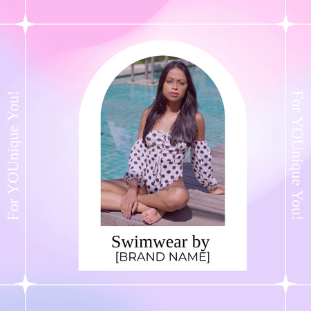 Fashionable Swimwear Brand Promotion Animated Post Design Template