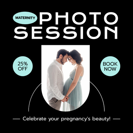 Modèle de visuel Offrez des réductions sur la séance photo de famille pendant la grossesse - Instagram AD