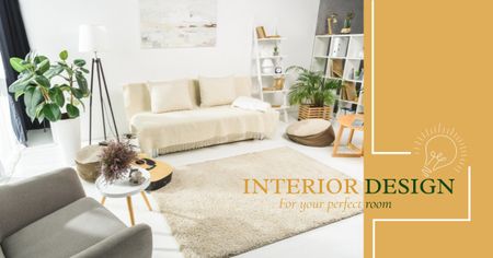 Calm Neutral Interior Design Facebook AD – шаблон для дизайну