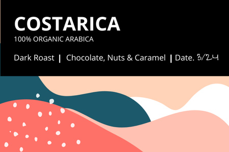 Costa Rican Arabica Coffee Label Design Template