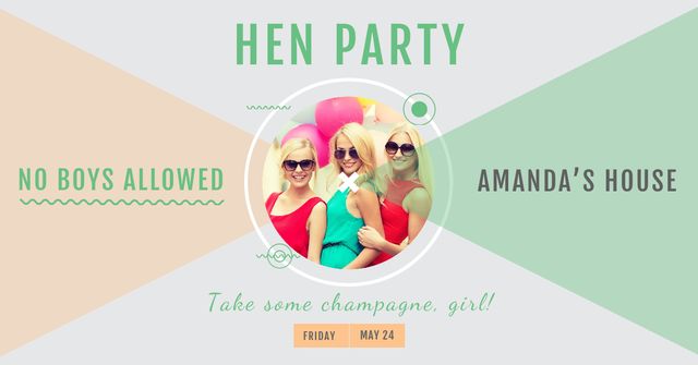 Ontwerpsjabloon van Facebook AD van Hen party for Girls