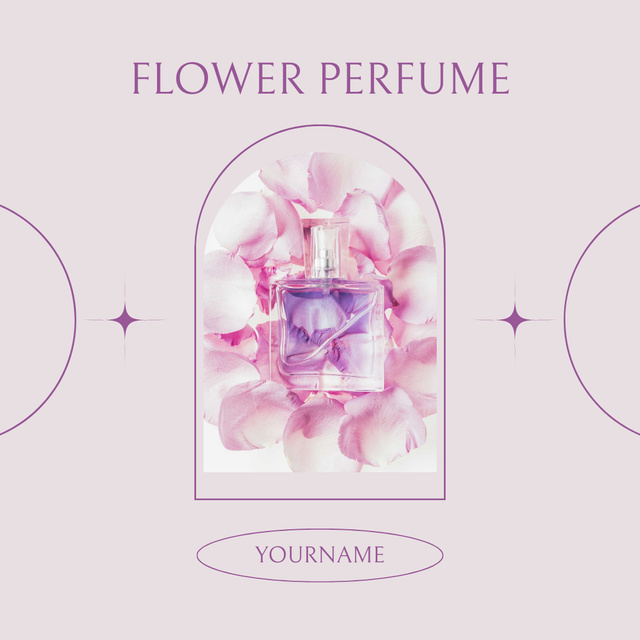Flower Fragrance Ad with Petals Instagram ADデザインテンプレート