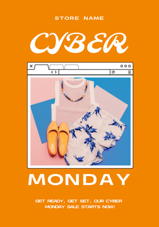 Apparel Sale on Cyber Monday Flyer A5 tervezősablon