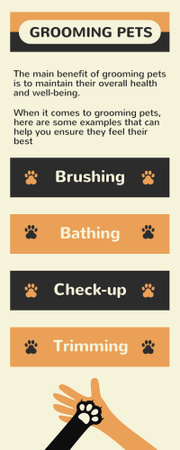 Modèle de visuel Pets Grooming Guide - Infographic
