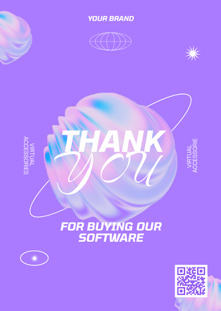 VR Software Ad Postcard A6 Vertical Design Template