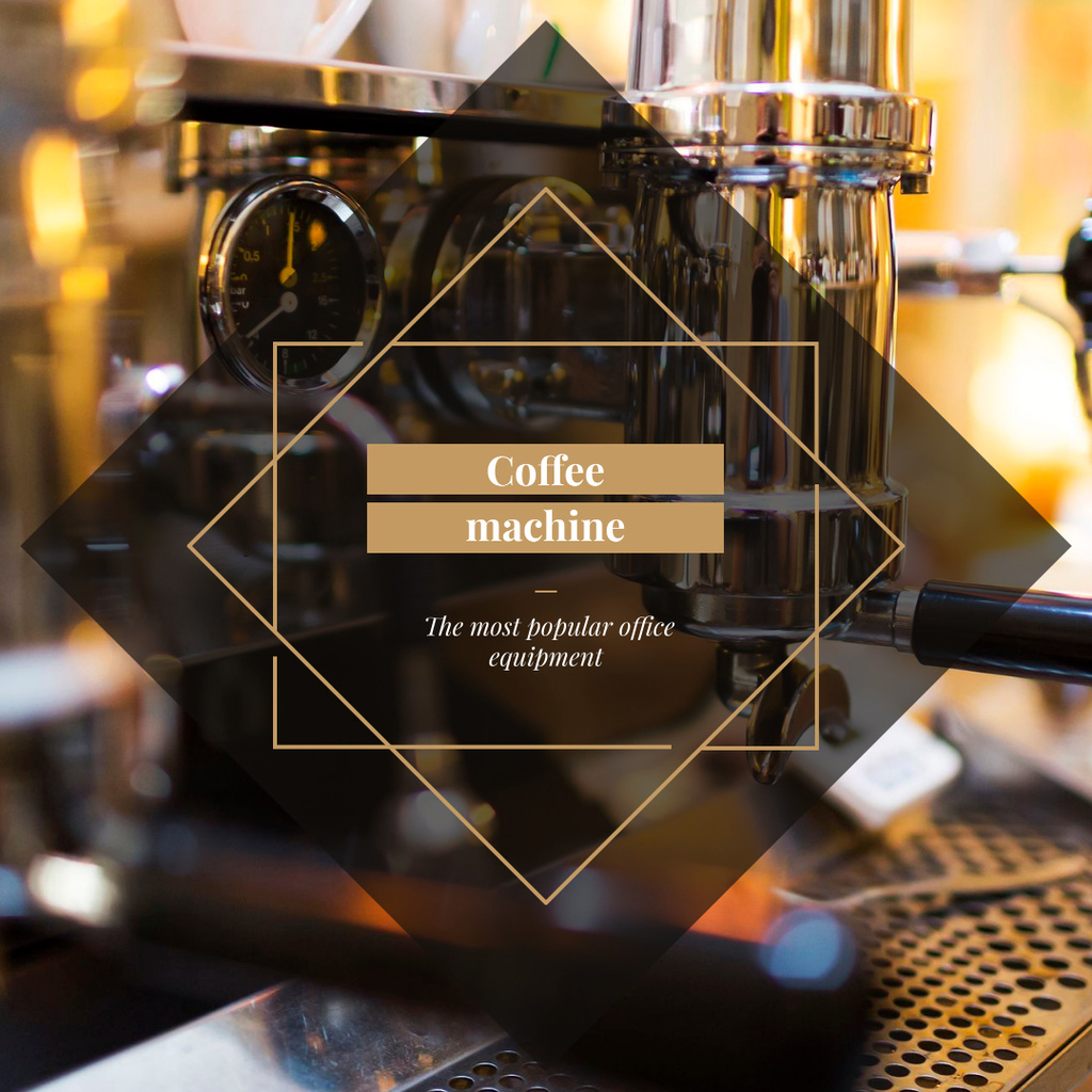 Designvorlage Coffee Machine Offer in cafe für Instagram AD