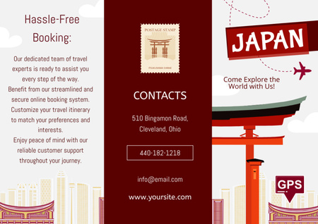 Rezervace zájezdu do Japonska Brochure Šablona návrhu
