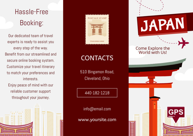 Modèle de visuel Booking of Tour to Japan - Brochure