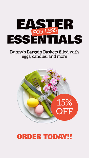 Designvorlage Easter Essentials Sale Offer für Instagram Story