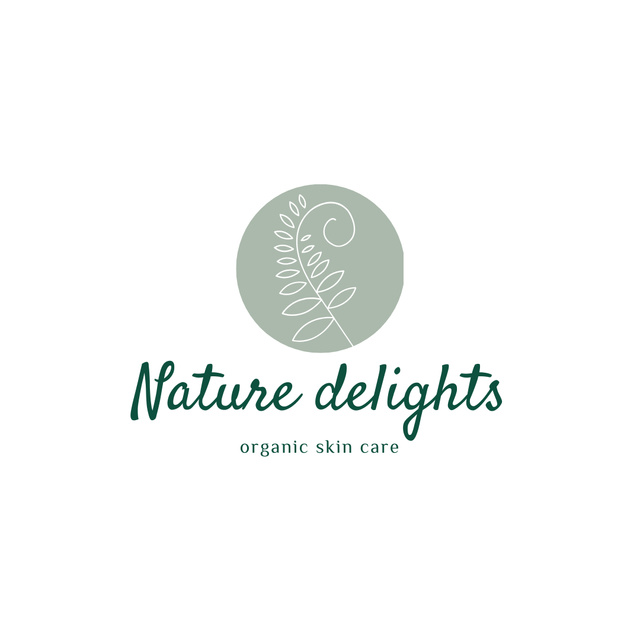 Platilla de diseño Skincare Products Ad with Leaf in Circle Logo 1080x1080px