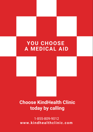 Platilla de diseño Clinic Ad with Red Cross Flyer A7