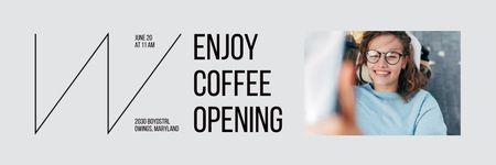 Coffeehouse Opening Announcement Email header – шаблон для дизайна