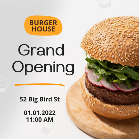 Burger Restaurant Ad Instagram Design Template