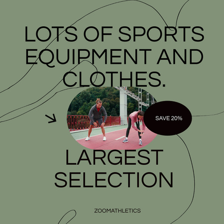 Sport Equipment Offer Animated Post Design Template