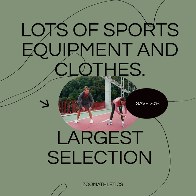 Sport Equipment Offer Animated Post tervezősablon