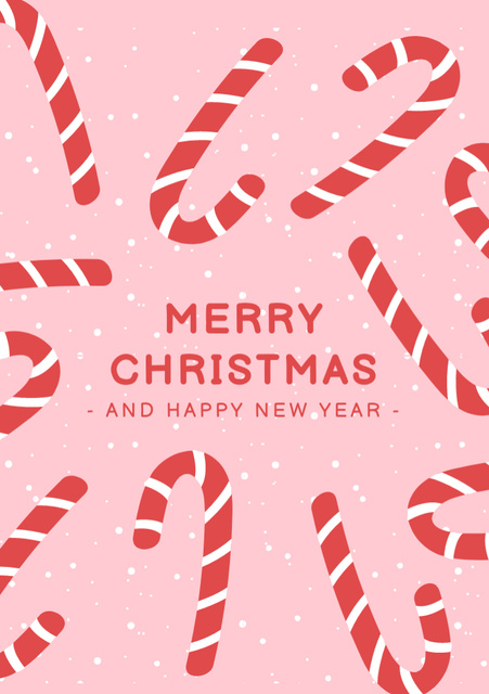 Template di design Christmas and Happy New Year Holidays Greeting Postcard A5 Vertical
