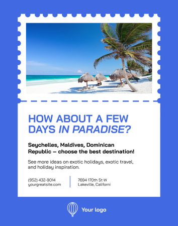 Exotic Vacations Offer Poster 22x28in Design Template