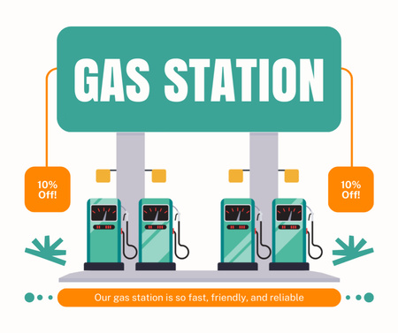 Platilla de diseño Offer Fast Service at Gas Station Facebook