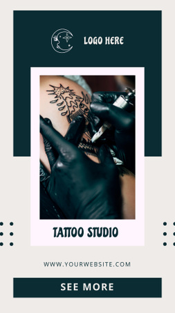 Marvelous Tattoo Studio Services Offer Instagram Story Šablona návrhu