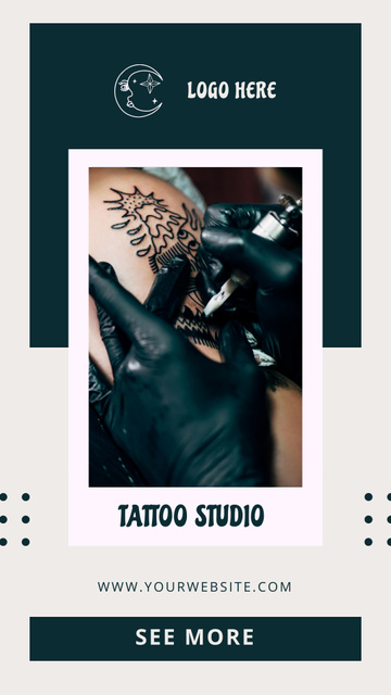 Ontwerpsjabloon van Instagram Story van Marvelous Tattoo Studio Services Offer