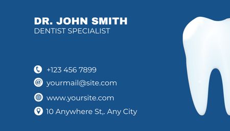 Offer of Best Dental Service with Tooth Business Card US Design Template