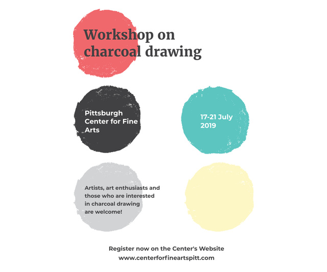 Platilla de diseño Charcoal Drawing Workshop Announcement Large Rectangle