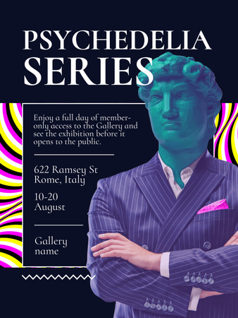 Psychedelic Exhibition Announcement Poster US Šablona návrhu