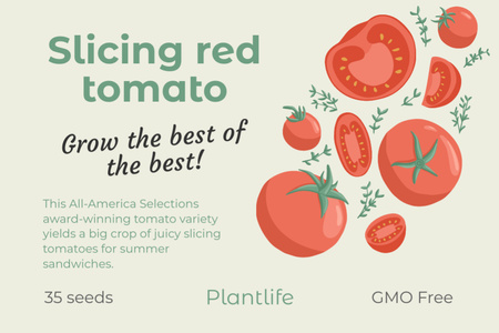 Szablon projektu oferta nasiona pomidora Label