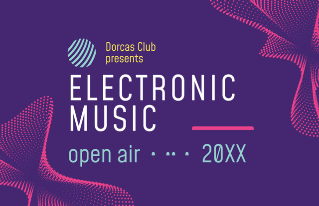 Ontwerpsjabloon van Flyer 5.5x8.5in Horizontal van Open Air Electronic Music Festival Ad