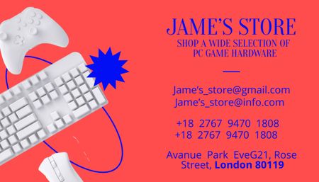 Video Game Gadget Store Contact Details Business Card US Design Template