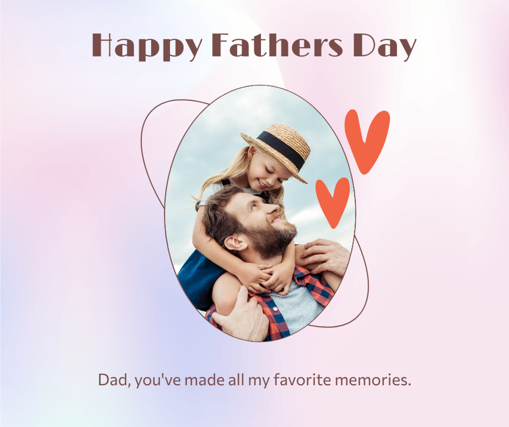 Ontwerpsjabloon van Facebook van Father's day greeting,Facebook Post design