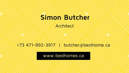 Informações de contato do arquiteto Business Card US Modelo de Design
