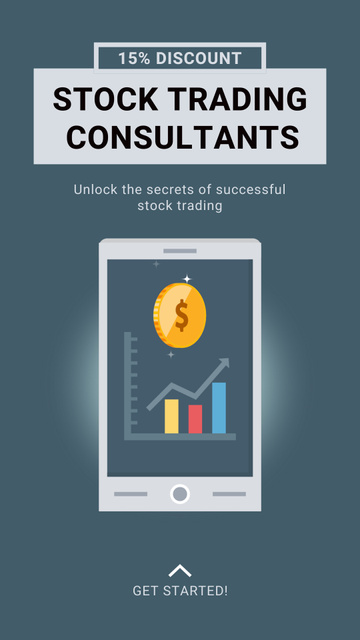 Informative Consultations on Stock Trading at Discount Instagram Video Story – шаблон для дизайну
