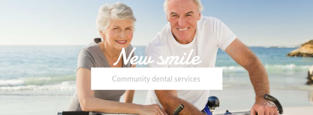 Ontwerpsjabloon van Facebook cover van Dental services for elder people