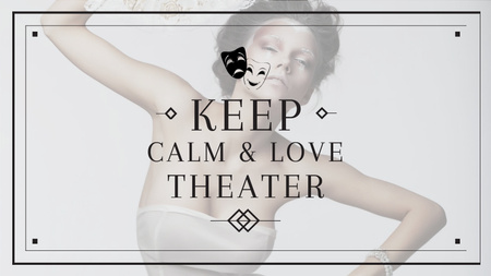 Theater Quote Woman Performing in White Title 1680x945px Design Template